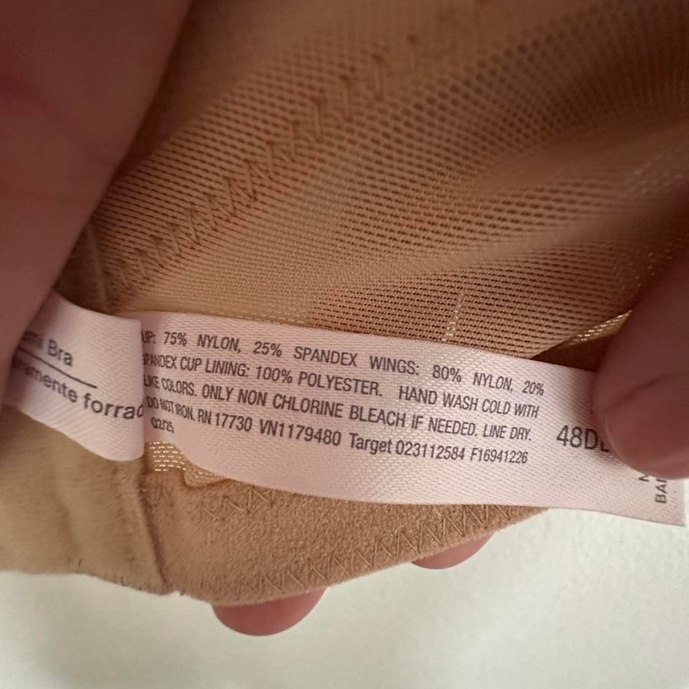 Auden smooth lightly lined comfort wire demi coverage bra in tan, size 48DDD - Picture 3 of 4